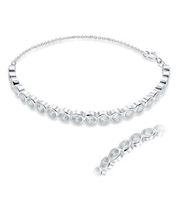 Charming CZ Circles Silver Bracelet BRS-1119